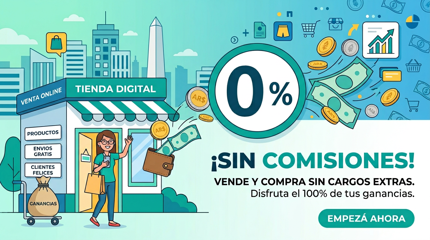 Tienda online sin comisiones en Argentina: plan fijo mensual, pedidos ilimitados por WhatsApp sin pagar por cada venta